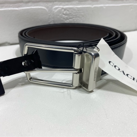 NEW - Coach - Harness Buckle Cut To Size Reversible Belt 32 Mm  - Brown/Black - Picture 2 of 4